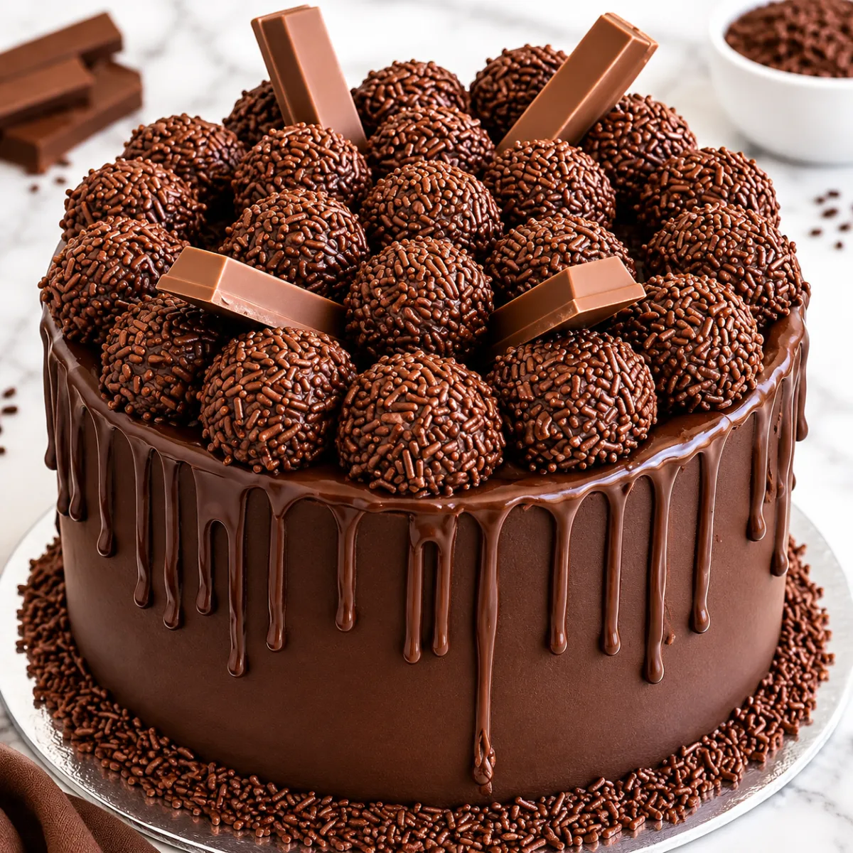 Bolo Bombom de Brigadeiro - Drip Cake de Chocolate